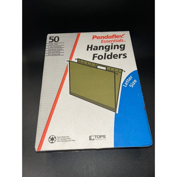38 Pendaflex Essentials Hanging Folders Letter Size Green w/ Tabs & inserts - Picture 1 of 6